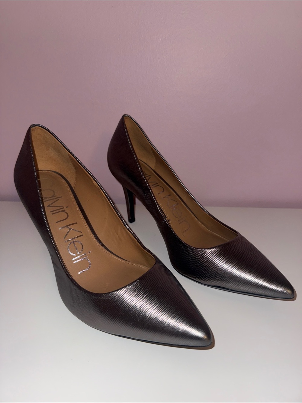 Calvin Klein Women's Metallic Bronze Pointed-Toe Pumps